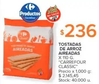 Carrefour TOSTADAS DE ARROZ AIREADAS X 110G oferta