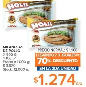 Carrefour MILANESAS DE POLLO X 500G oferta