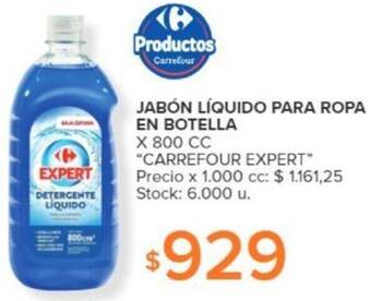Carrefour JABÓN LÍQUIDO PARA ROPA EN BOTELLA X 800 CC oferta