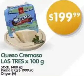 Supermercados Buenos Días Queso Cremoso LAS TRES X 100 g oferta