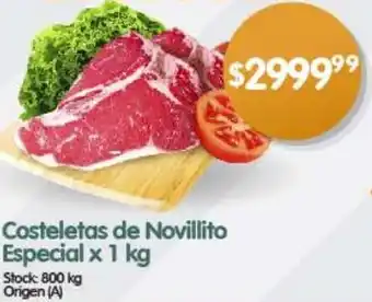 Supermercados Buenos Días Costeletas de Novillito Especial x 1 kg oferta