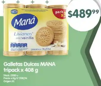 Supermercados Buenos Días Galletas Dulces MANA tripack x 408 g oferta