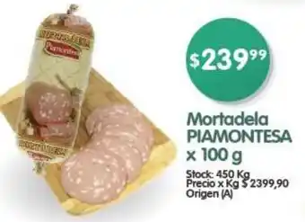 Supermercados Buenos Días Mortadela PIAMONTESA x 100 g oferta