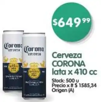 Supermercados Buenos Días Cerveza CORONA lata x 410 cc oferta