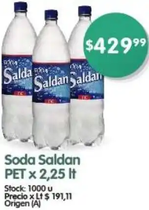Supermercados Buenos Días Soda Saldan PET x 2,25 It oferta