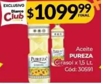 Diarco Aceite PUREZA Girasol x 1,5 Lt oferta