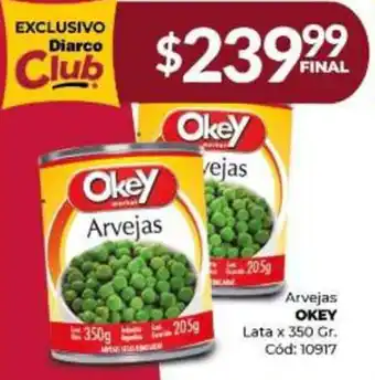 Diarco Arvejas OKEY Lata x 350 Gr oferta