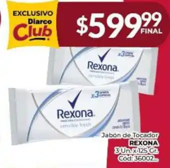 Diarco Jabón de Tocador REXONA 3Un x 125gr oferta
