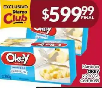 Diarco Manteca OKEY x 200 Gr oferta