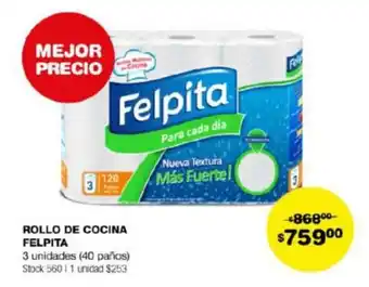 Atomo Conviene ROLLO DE COCINA FELPITA 3 unidades (40 paños) oferta