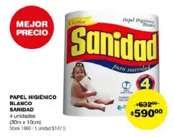 Atomo Conviene PAPEL HIGIÉNICO BLANCO SANIDAD 4 unidades (30m x 10cm) oferta