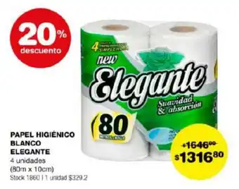 Atomo Conviene PAPEL HIGIÉNICO BLANCO ELEGANTE 4 unidades (80m x 10cm) oferta