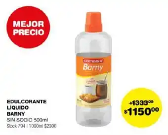 Atomo Conviene EDULCORANTE LÍQUIDO BARNY SIN SODIO 500ml oferta