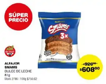 Atomo Conviene ALFAJOR SMAMS DULCE DE LECHE 81g oferta