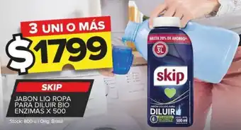 Carrefour Maxi SKIP JABON LIQ ROPA PARA DILUIR BIO ENZIMAS X 500ML., 3 UNI O MÁS oferta