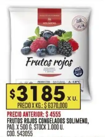 Coto FRUTOS ROJOS CONGELADOS SOLIMENO, PAQ. X 500 G. oferta
