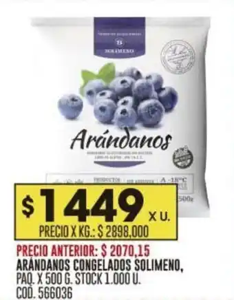 Coto ARÁNDANOS CONGELADOS SOLIMENO, PAQ. X 500 G oferta