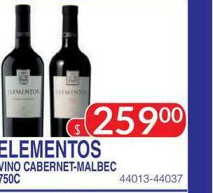 Masivos Elementos Vino Cabernet-malbec 750c oferta