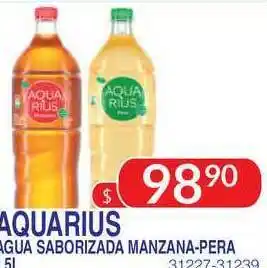 Masivos Aquarius Agua Saborizada Manzana-pera 5l oferta