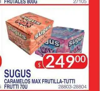 Masivos Sugus Caramelos Max Frutilla-Tutti Frutti 70U oferta