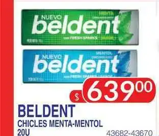 Masivos Beldent Chicles Menta-Mentol 20U oferta
