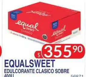 Masivos Equalsweet Edulcorante Clasico Sobre 400U oferta