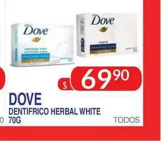 Masivos Dove Dentifrico Herbal White 70G oferta
