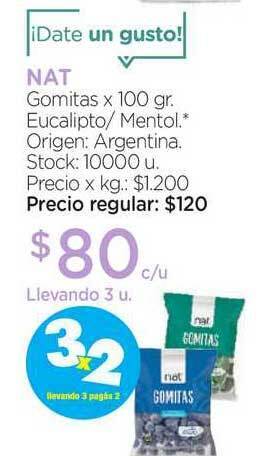 Farmacity Nat Gomitas Eucalipto Mentol oferta