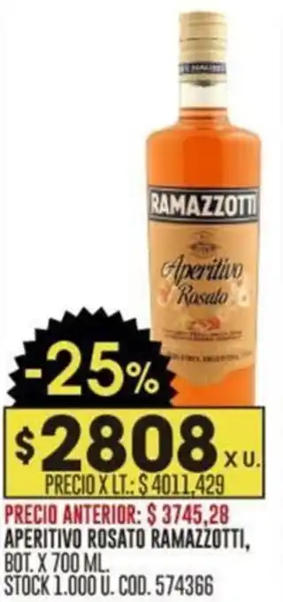 Coto APERITIVO ROSATO RAMAZZOTTI, BOT. X 700 ML. oferta