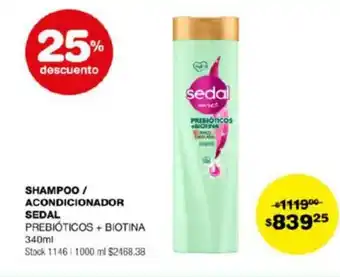 Carrefour SHAMPOO / ACONDICIONADOR SEDAL PREBIÓTICOS + BIOTINA 340ml oferta