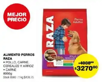 Carrefour ALIMENTO PERROS RAZA • POLLO, CARNE, CEREALES Y ARROZ • CARNE 8000g oferta