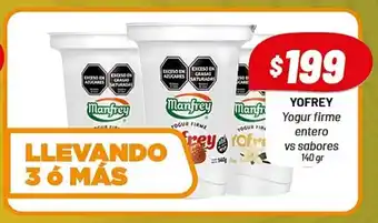 Almacor YOFREY Yogur firme entero vs sabores 140 gr oferta