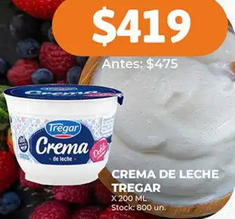 Supermercados Tadicor CREMA DE LECHE TREGAR X 200 ML oferta