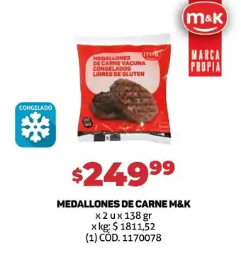 Makro MEDALLONES DE CARNE M&K x 2 u x 138 gr oferta