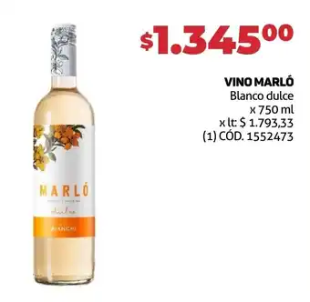 Makro VINO MARLÓ Blanco dulce x 750 ml oferta