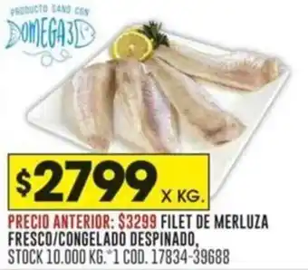 Coto FILET DE MERLUZA FRESCO/CONGELADO DESPINADO, X KG. oferta