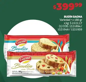 Makro BUDÍN GAONA Variedad x 180 gr oferta