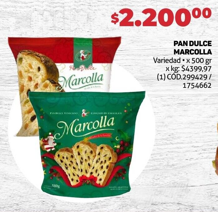 PAN DULCE MARCOLLA Variedad x 500 gr oferta en Makro