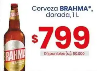 Cooperativa Obrera Cerveza BRAHMA dorada, 1 L oferta