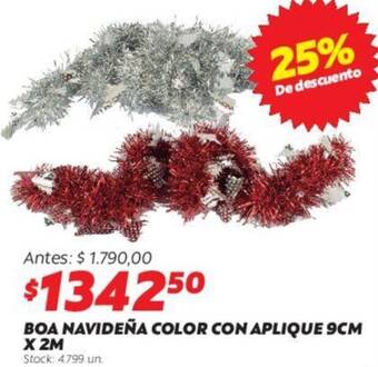 Ferniplast BOA NAVIDEÑA COLOR CON APLIQUE 9CM X 2M oferta