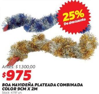 Ferniplast BOA NAVIDEÑA PLATEADA COMBINADA COLOR 9CM X 2M oferta