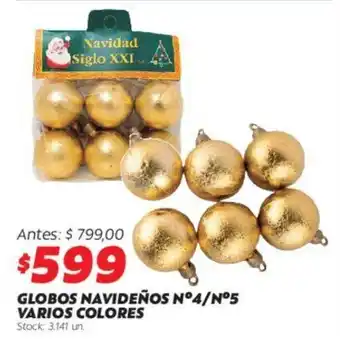 Ferniplast GLOBOS NAVIDEÑOS N°4/N°5 VARIOS COLORES oferta