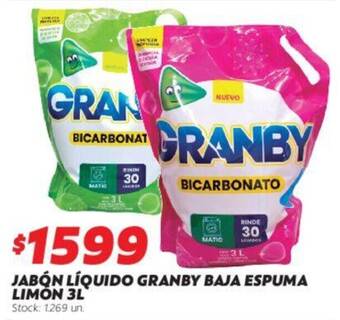 Ferniplast JABON LIQUIDO GRANBY BAJA ESPUMA LIMON 3L oferta