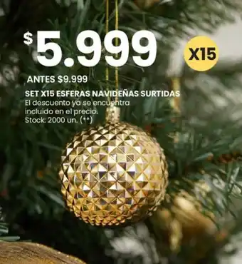 Changomas SET X15 ESFERAS NAVIDEÑAS SURTIDAS oferta