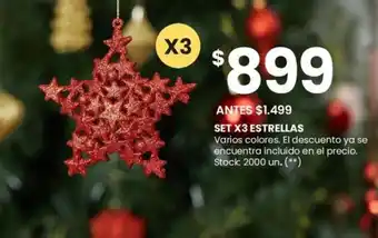 Changomas SET X3 ESTRELLAS Varios colores oferta