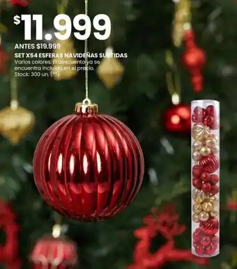 Changomas SET X54 ESFERAS NAVIDEÑAS SURTIDAS Varios colores oferta