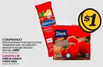 Changomas FIDEOS SPAGHETTI N5, BUCCATTINI, TIRABUZON N28, TALLARIN N5 Y SPAGUETTI N3 MATARAZZO 500 GR oferta