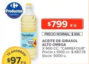 Carrefour ACEITE DE GIRASOL ALTO OMEGA X 900 CC. "CARREFOUR" oferta