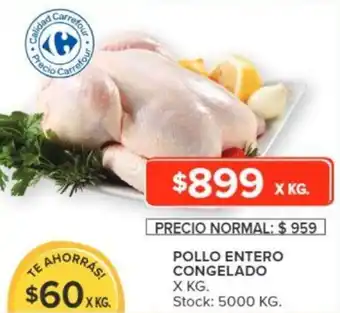 Carrefour POLLO ENTERO CONGELADO X KG. oferta