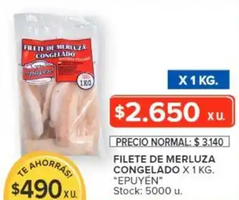 Carrefour FILETE DE MERLUZA CONGELADO X 1 KG. "EPUYEN" oferta
